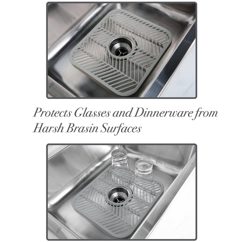 Kitchen Details Plastic Sink Mat | Sink Grid | Protects Sink and Dishware | 12"x 11"x 0.4 | in White or Grey - Image 3
